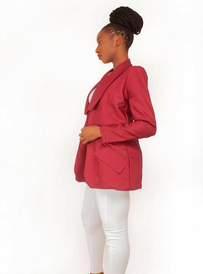 Da'joy Fashions Horus Coat - Maroon - Shopzetu