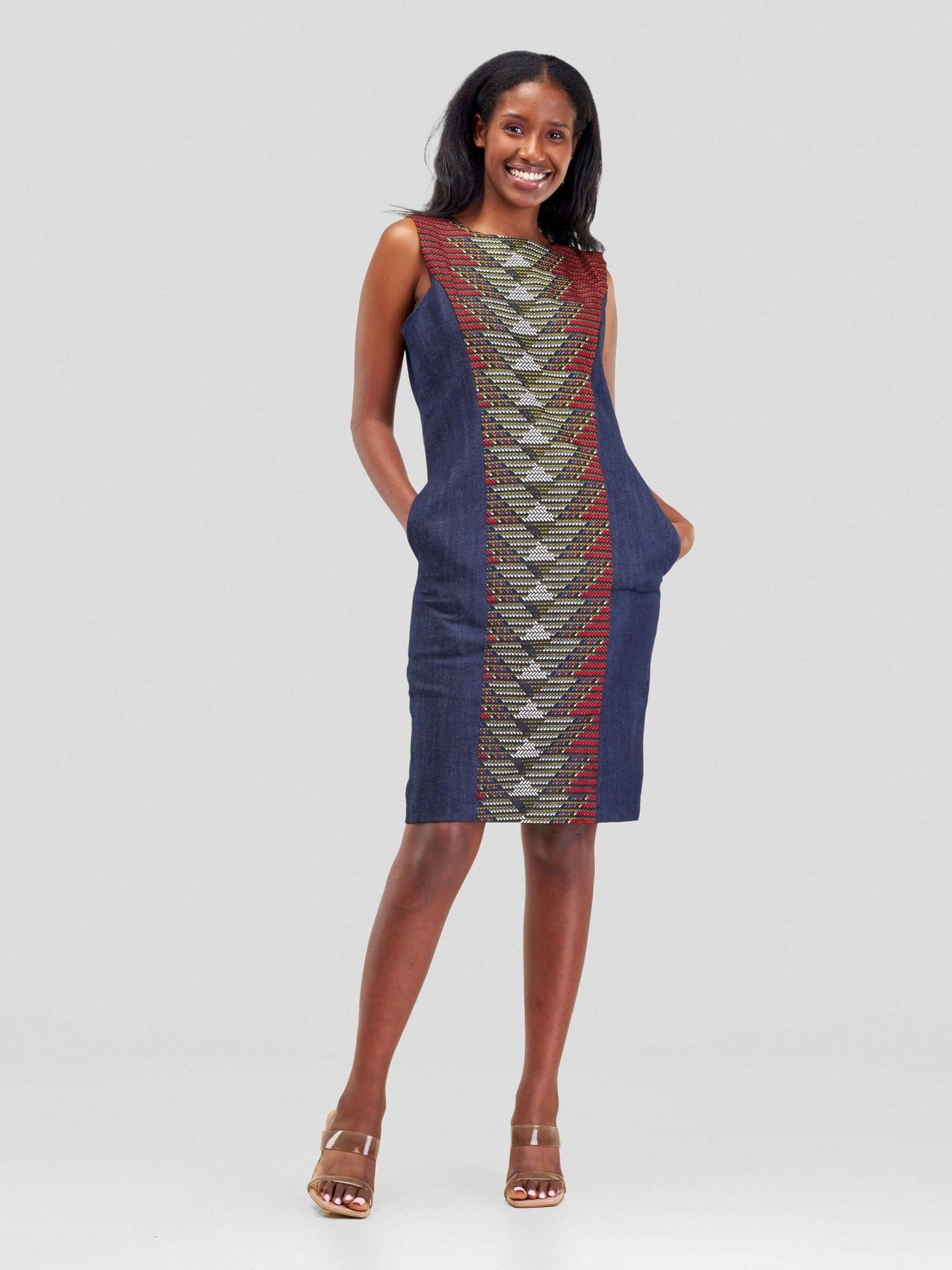 Dewuor Jeans Dress - Brown - Shopzetu