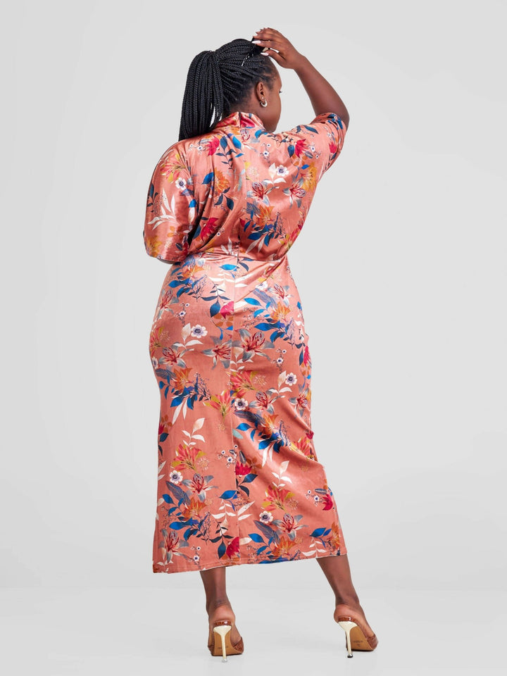 Immaculate Chic Pencil Midi Dress - Rust - Shopzetu