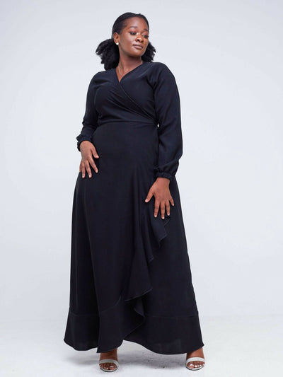 Salok Havilah Kira Wrap Dress - Black - Shopzetu