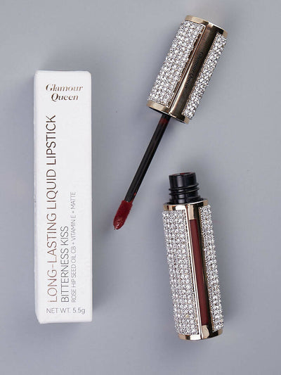 Glamour Queen Bitterness Kiss Lipstick - Crimson Red - Shopzetu