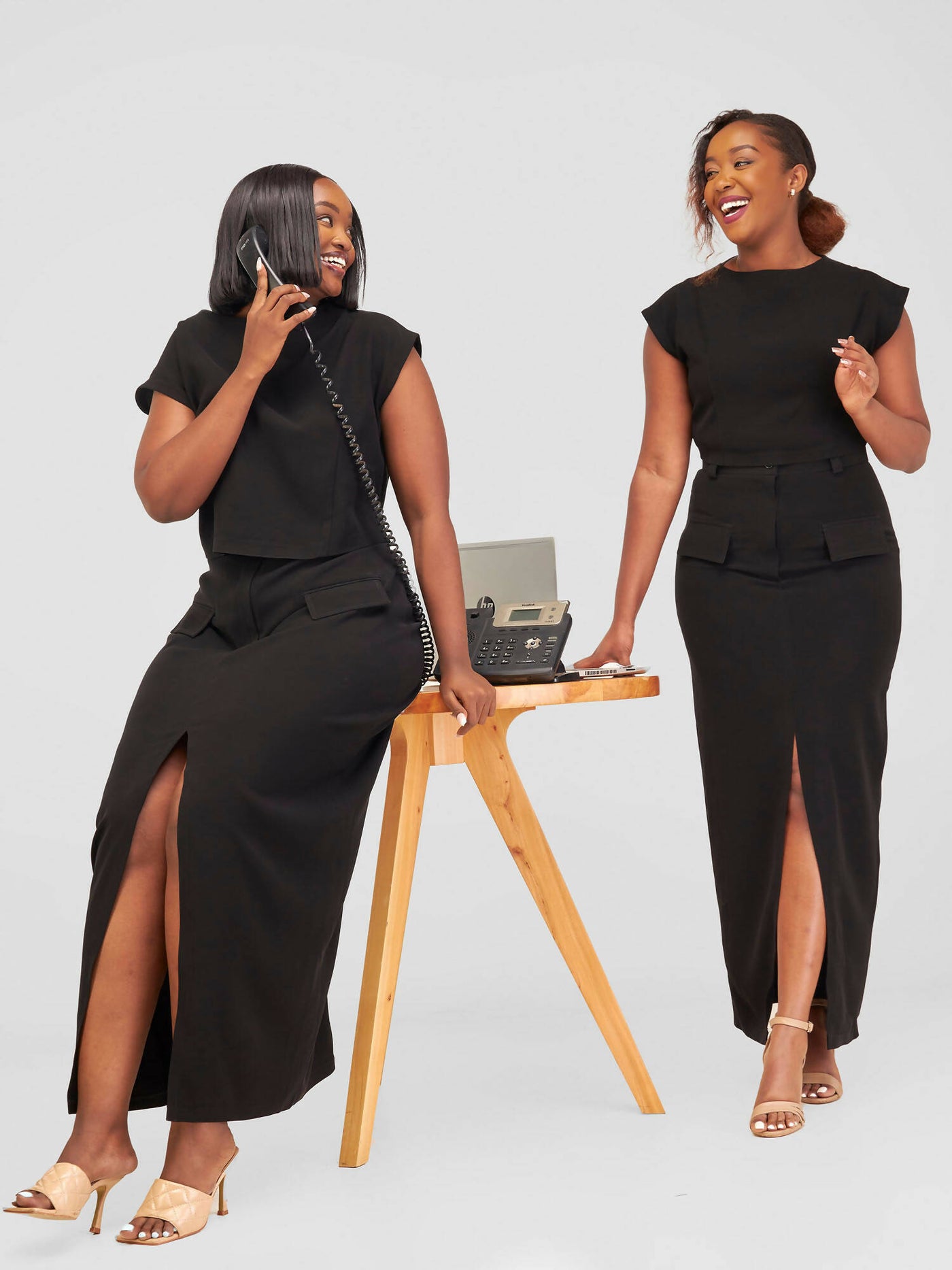 Izulu Wanjira Skirt Set - Black - Shopzetu