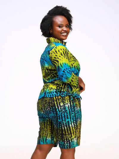 Ancestral House Unique Handmade Adire Shirt and Pants - Green - Shopzetu