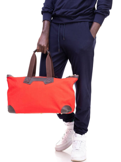 Eden Leather Canvas & Leather Nairobi Travel Bag - Red - Shop Zetu Kenya