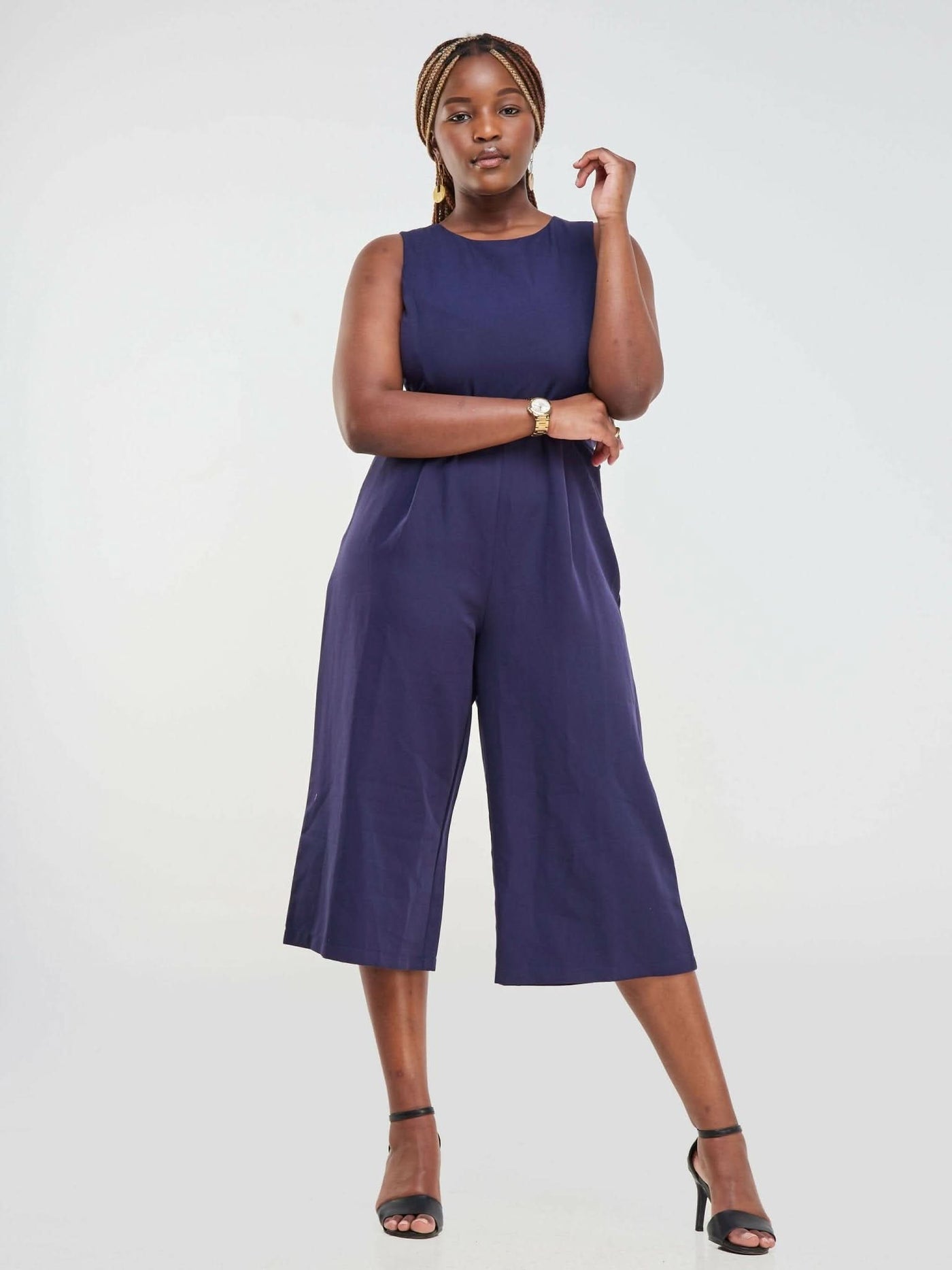 The Fashion Frenzy Jumpsuit - Navy Blue - Shopzetu