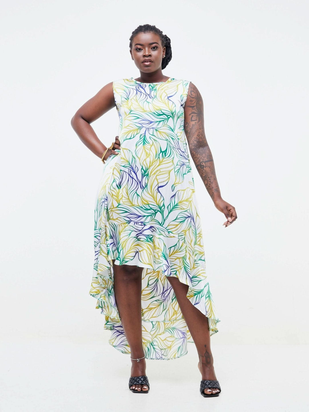 Phyls Collections Lamu Tamu High Low Dress - Green - Shopzetu