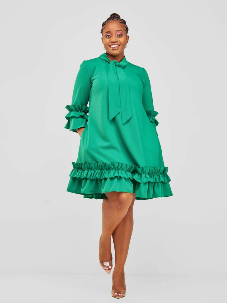 Jolly Fancy Wear Lulu Shift Dress - Green - Shopzetu