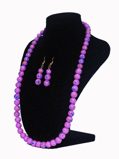 Klewisia Closet Shell Pearls Necklace Jewellery - Purple - Shopzetu