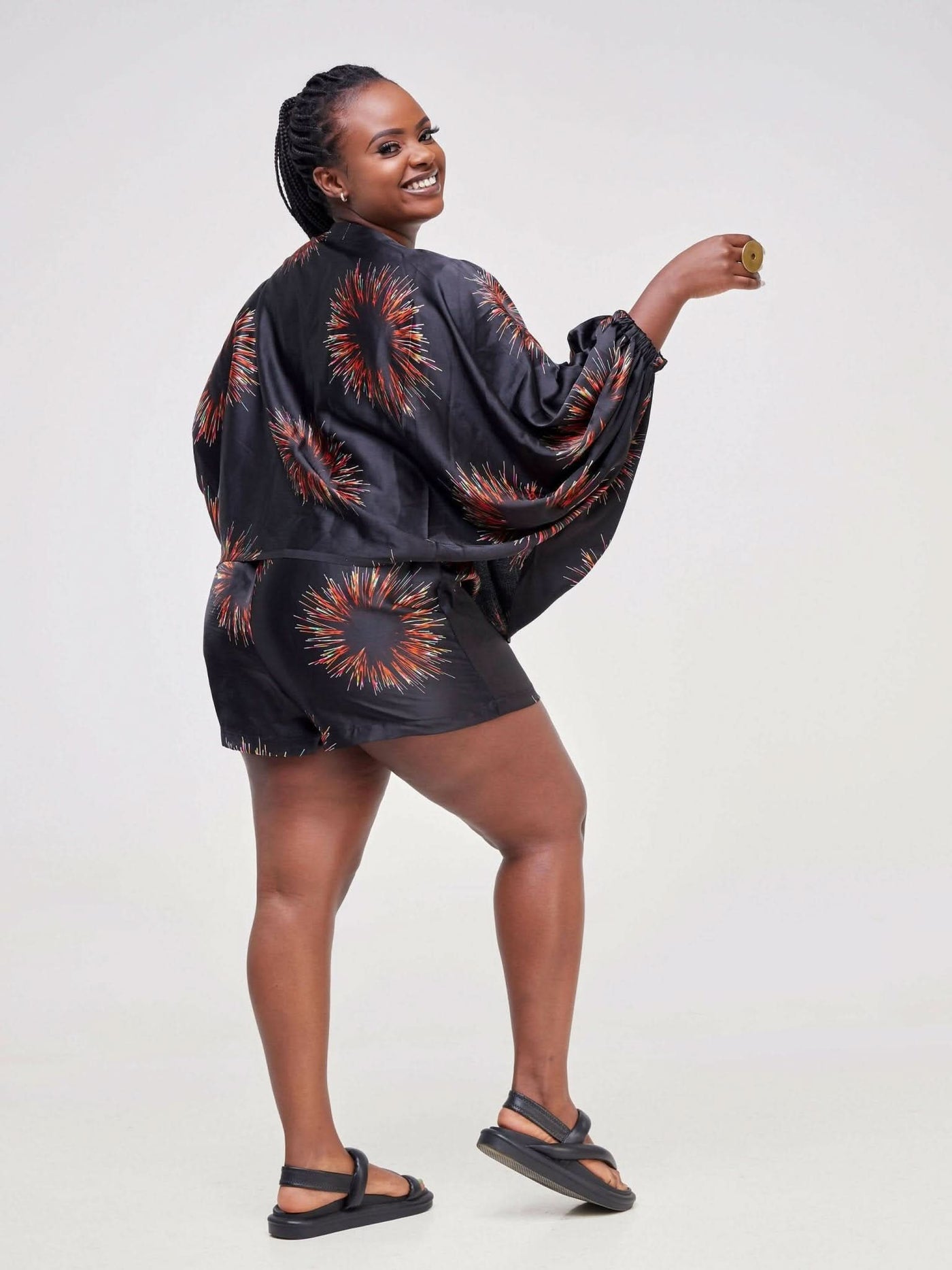 Zoe Qu'an Elevate Fire Works Shorts Only - Black - Shopzetu