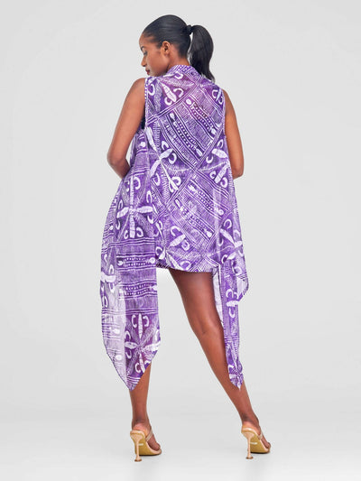 Zoe Qu'an Cut Out Shawl - Purple - Shopzetu