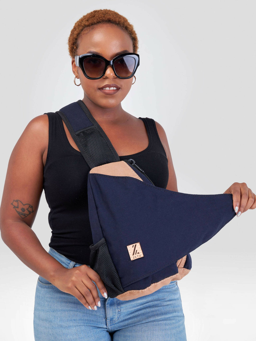 Zetu Africa Slingbag Crossbag - Navy Blue - Shopzetu