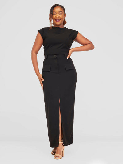 Izulu Wanjira Skirt Set - Black - Shopzetu