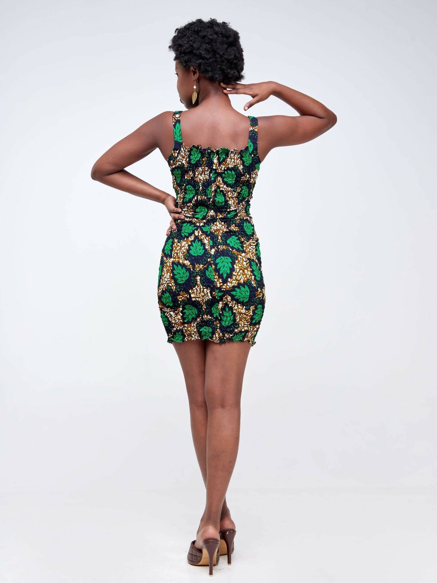 Da'joy Fashions Sekhmet Ankara Dress - Black / Green - Shopzetu