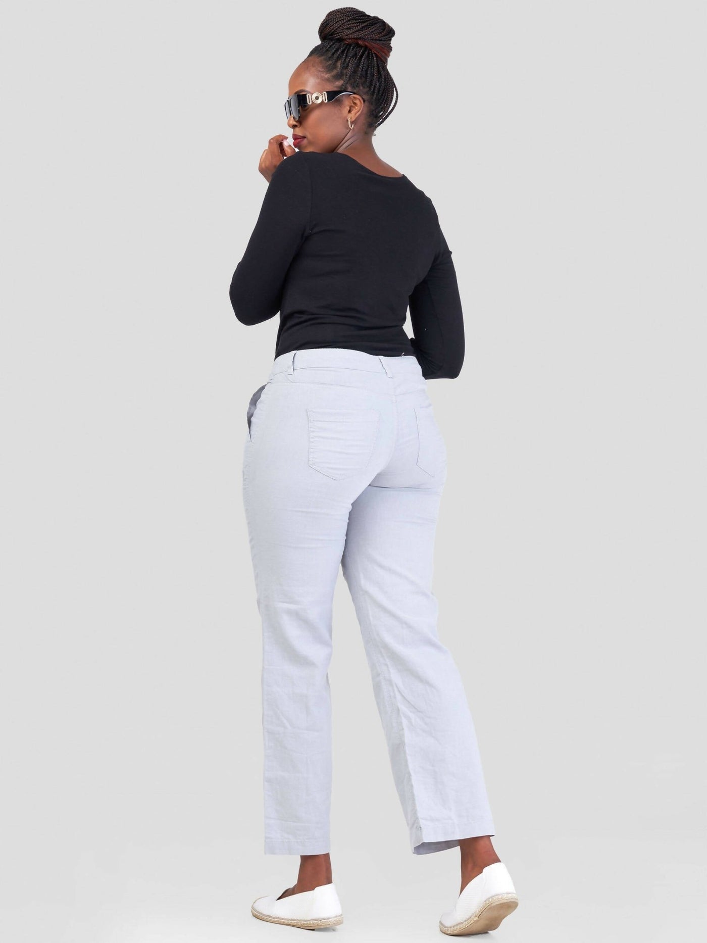 Valuespot Linen Blend Pants - Grey - Shopzetu