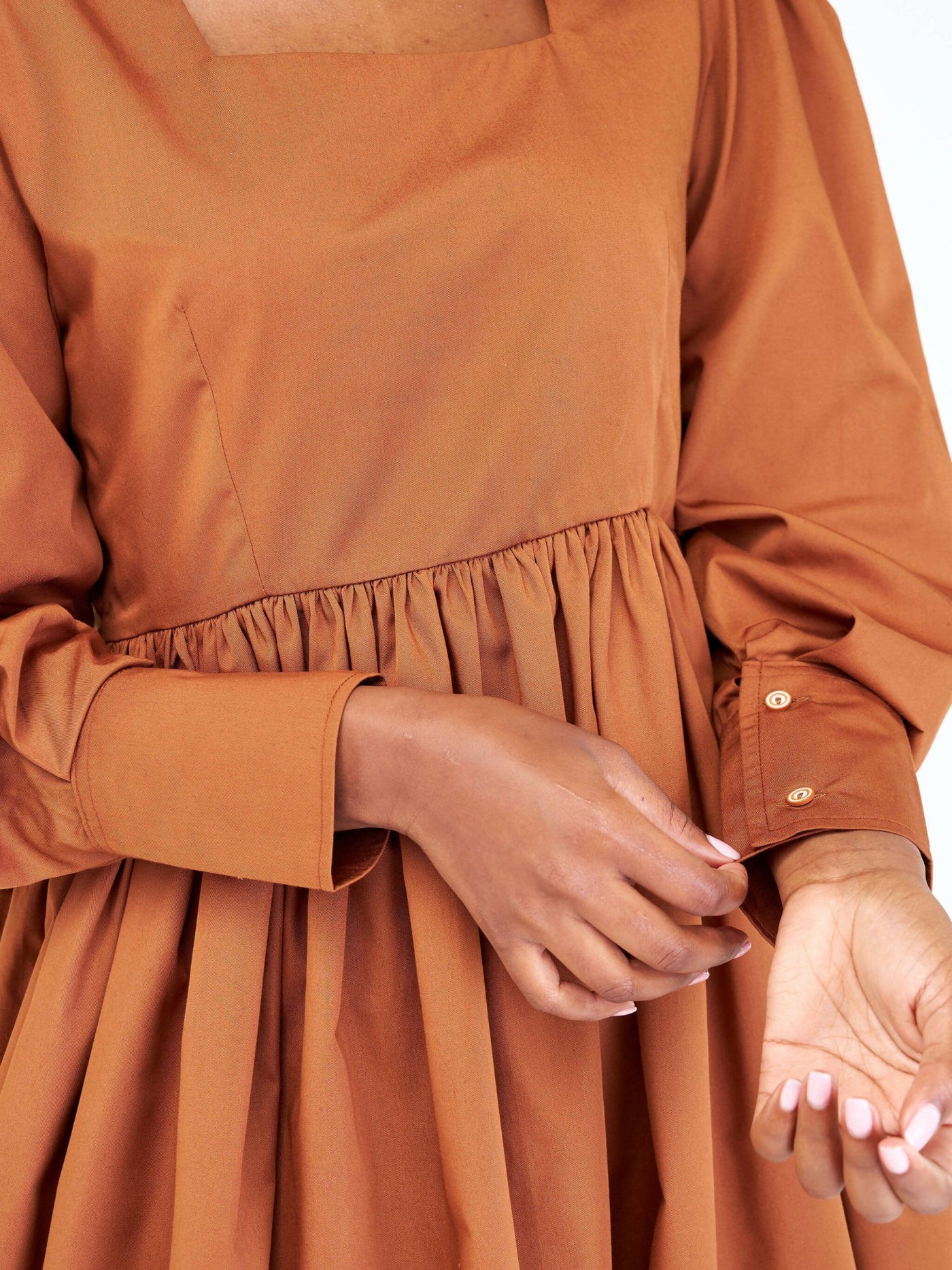 Izulu Doldol Mini Dress - Chocolate Brown - Shopzetu