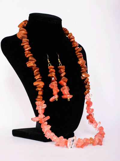 Klewisia Closet Ceramic Necklace Beads Jewellery - Pink - Shopzetu