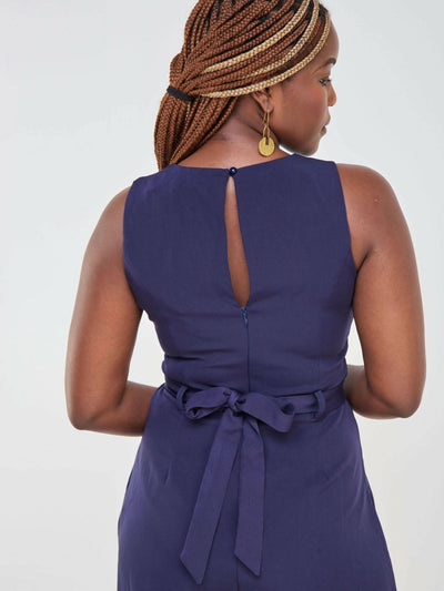 The Fashion Frenzy Jumpsuit - Navy Blue - Shopzetu
