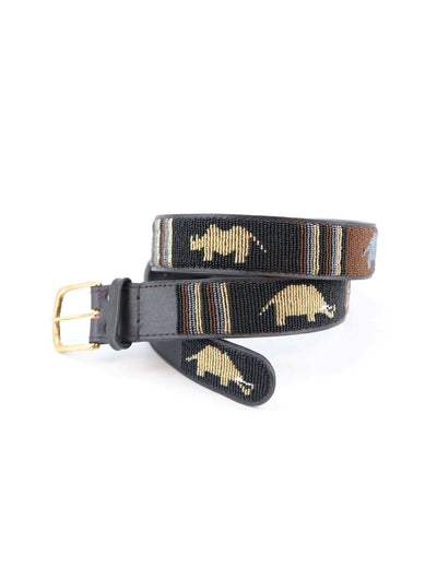 Azu's Beaded 4cm Width Belt - Wildlife Design - Shopzetu