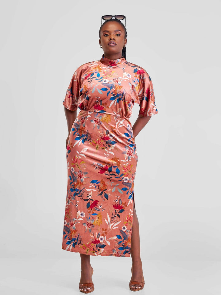 Immaculate Chic Pencil Midi Dress - Rust - Shopzetu