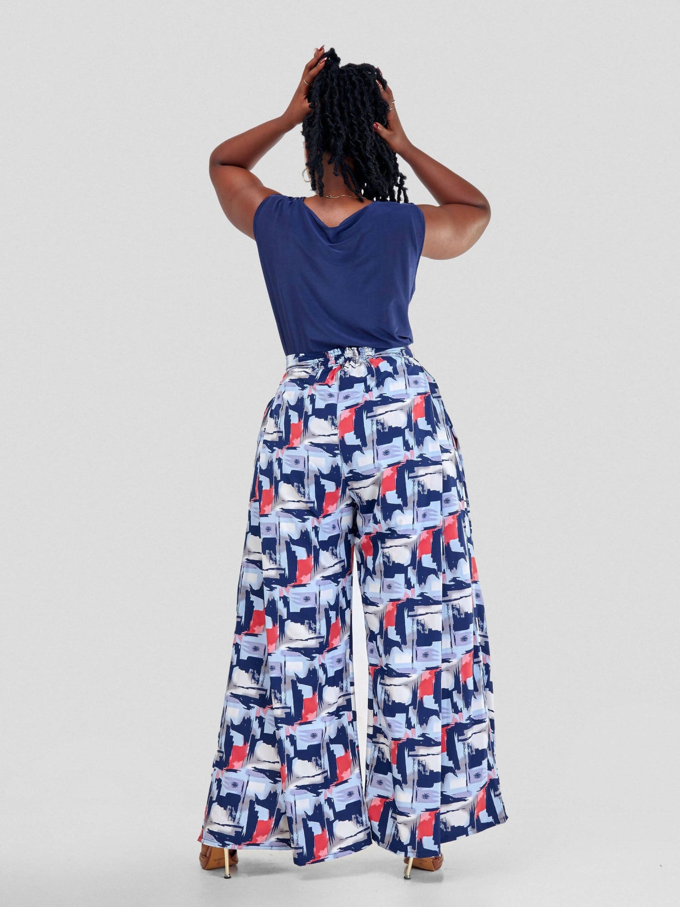 Curves BD Sleeveless Cowl Top - Navy Blue - Shopzetu