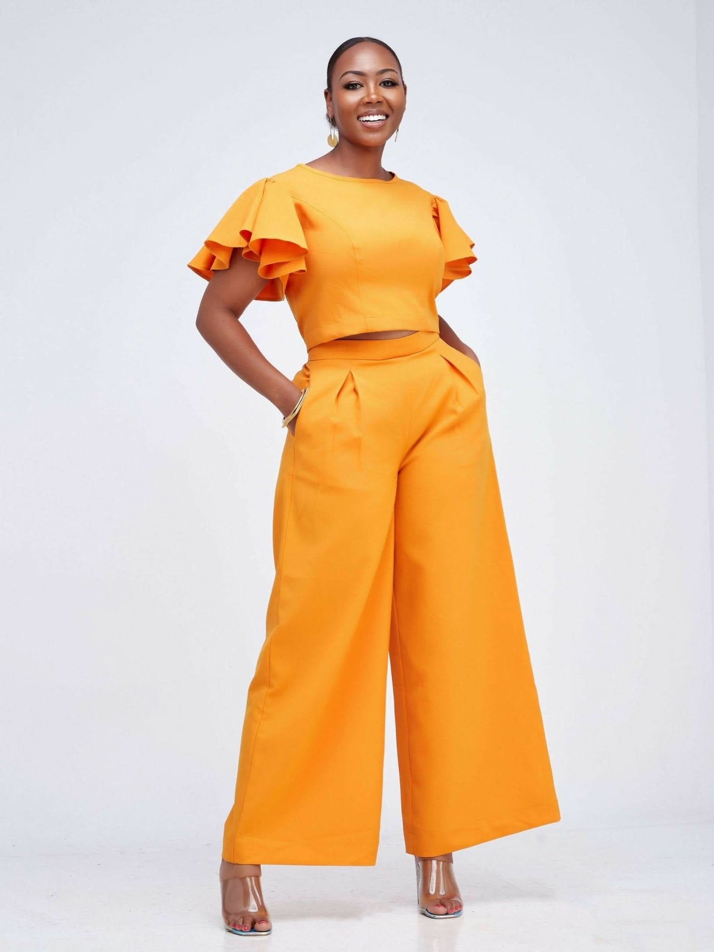 Izulu Latika Pants Set - Mustard - Shop Zetu Kenya