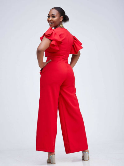 Izulu Latika Pants Set - Red - Shop Zetu Kenya