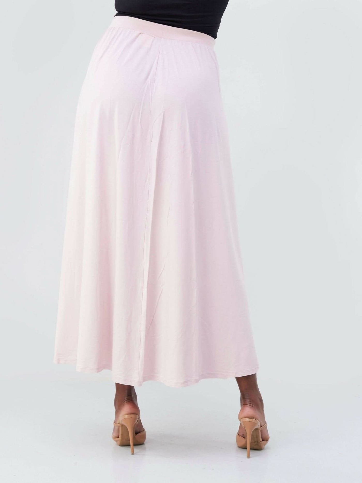 Hessed Maxi Wide Skirt - Pink - Shopzetu