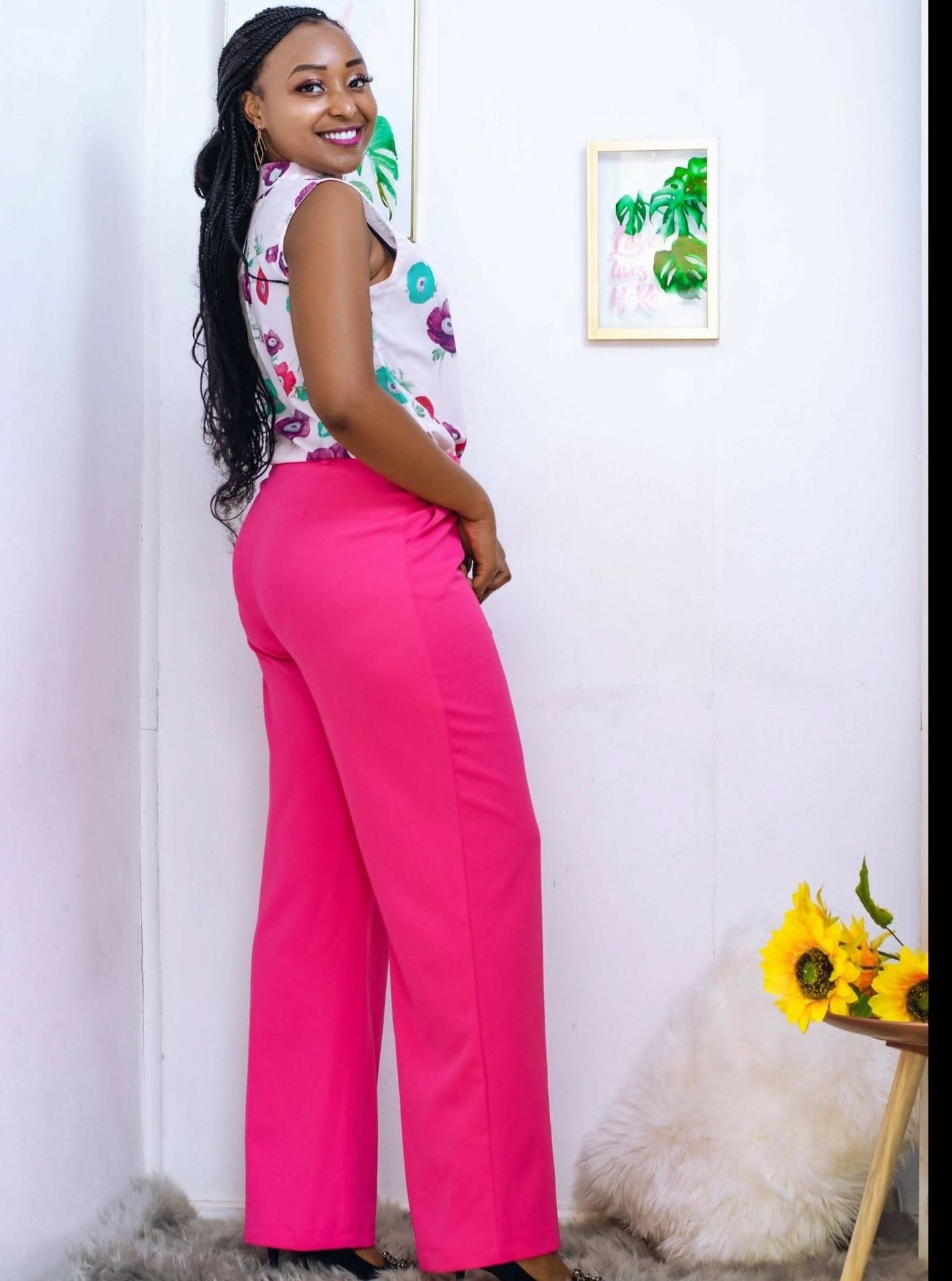 The Fashion Frenzy Flared Trouser - Pink - Shopzetu