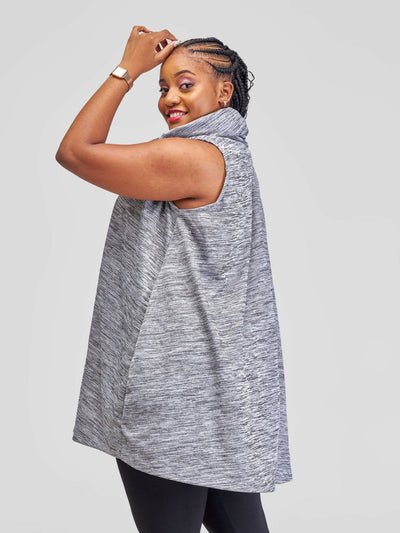 TIMYT Urban Wear Breeze Chic Poncho - Grey - Shopzetu