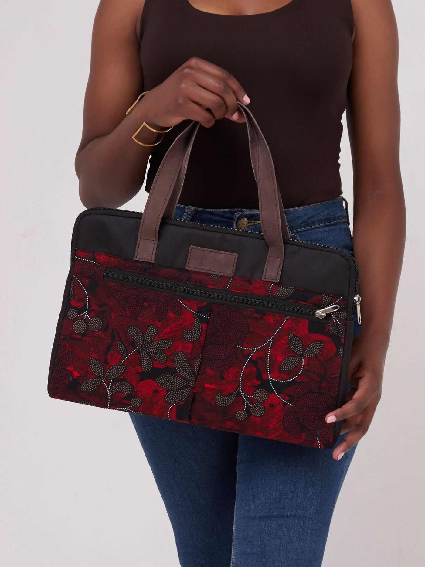 Jeilo Kazi Computer Sleeves Bag - Red Print - Shop Zetu Kenya