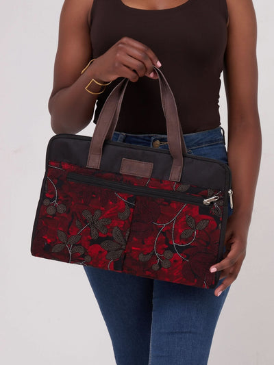 Jeilo Kazi Computer Sleeves Bag - Red Print - Shop Zetu Kenya