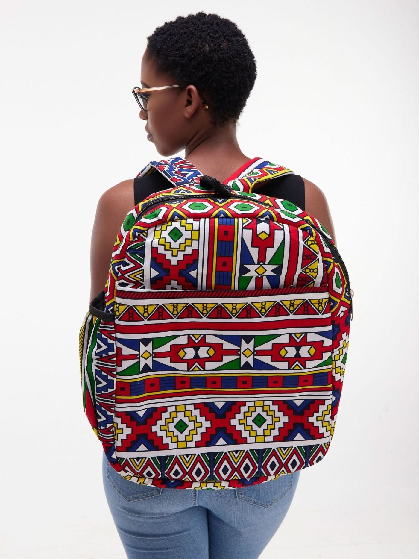 Jeilo Kitenge Backpack - Red - Shopzetu