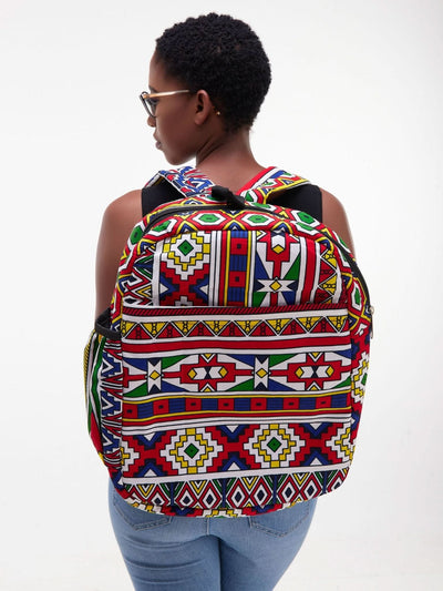 Jeilo Kitenge Backpack - Red - Shopzetu