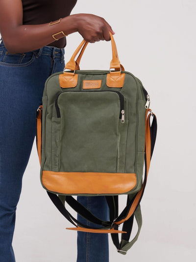 Jeilo Msitu Jungle Back Pack - Hunters Green / Mustard - Shop Zetu Kenya