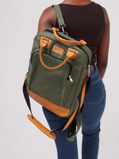 Jeilo Msitu Jungle Back Pack - Hunters Green / Mustard - Shop Zetu Kenya