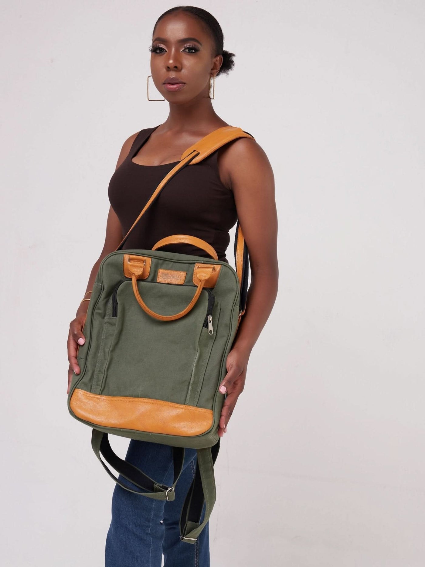 Jeilo Msitu Jungle Back Pack - Hunters Green / Mustard - Shop Zetu Kenya