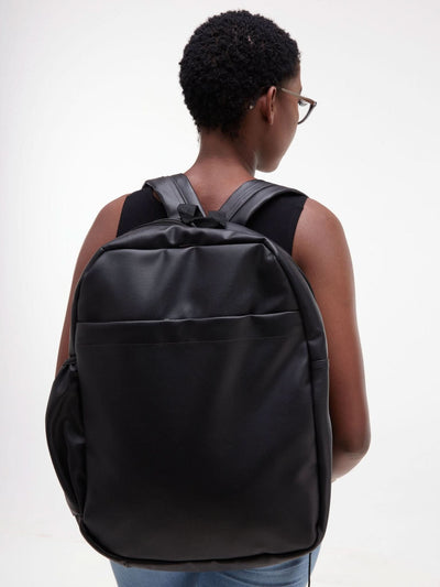 Jeilo Rexine Backpack - Black - Shopzetu
