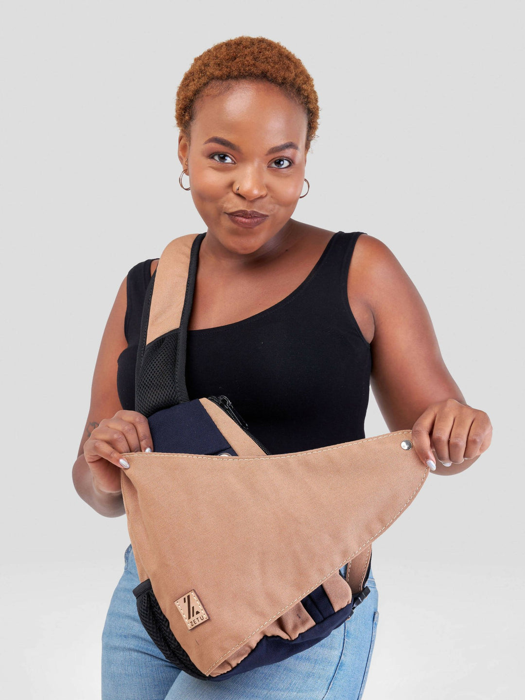 Zetu Africa Slingbag Crossbag - Tan - Shopzetu