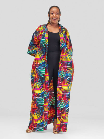 Hando Afrikan Designs Kipepeo Kimono - Orange Print - Shopzetu