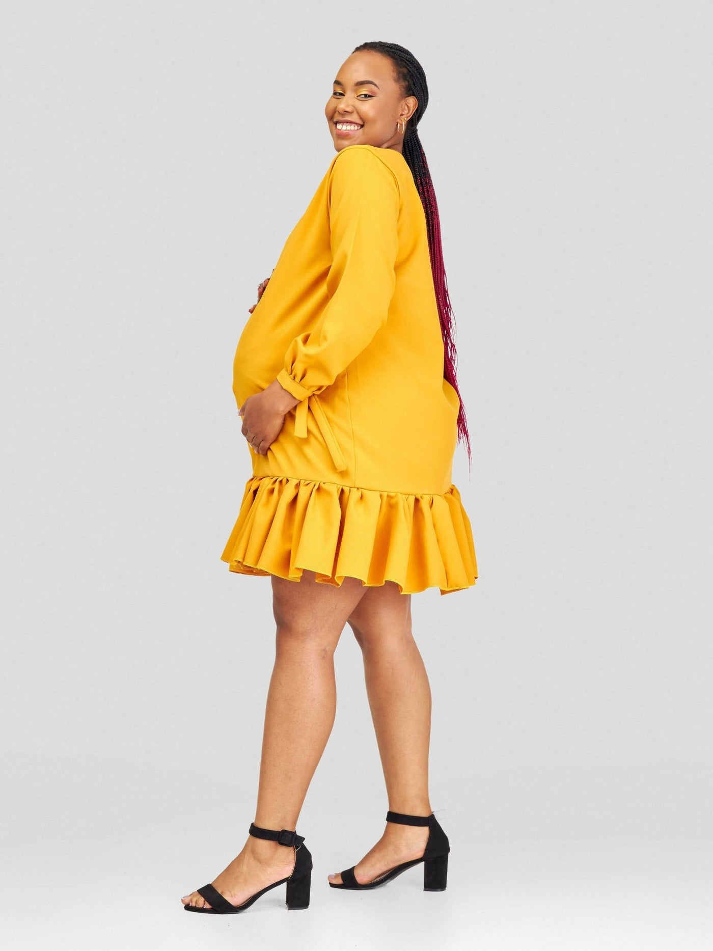 Vintlyne Shira Shift Dress - Mustard - Shopzetu