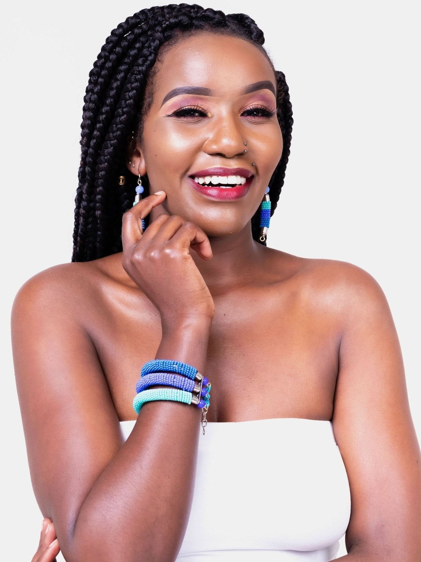 Kawira Tausi Bracelet - Blue - Shopzetu