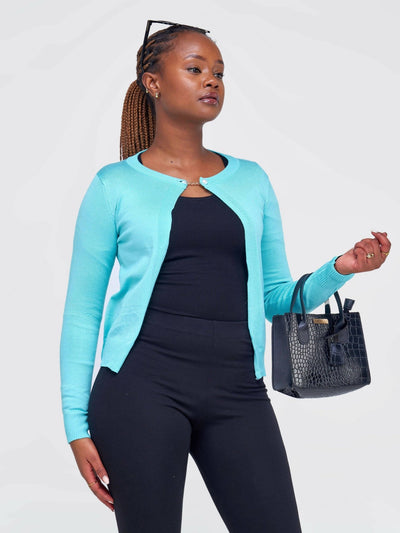 The Fashion Frenzy Button Cardigan - Blue - Shopzetu