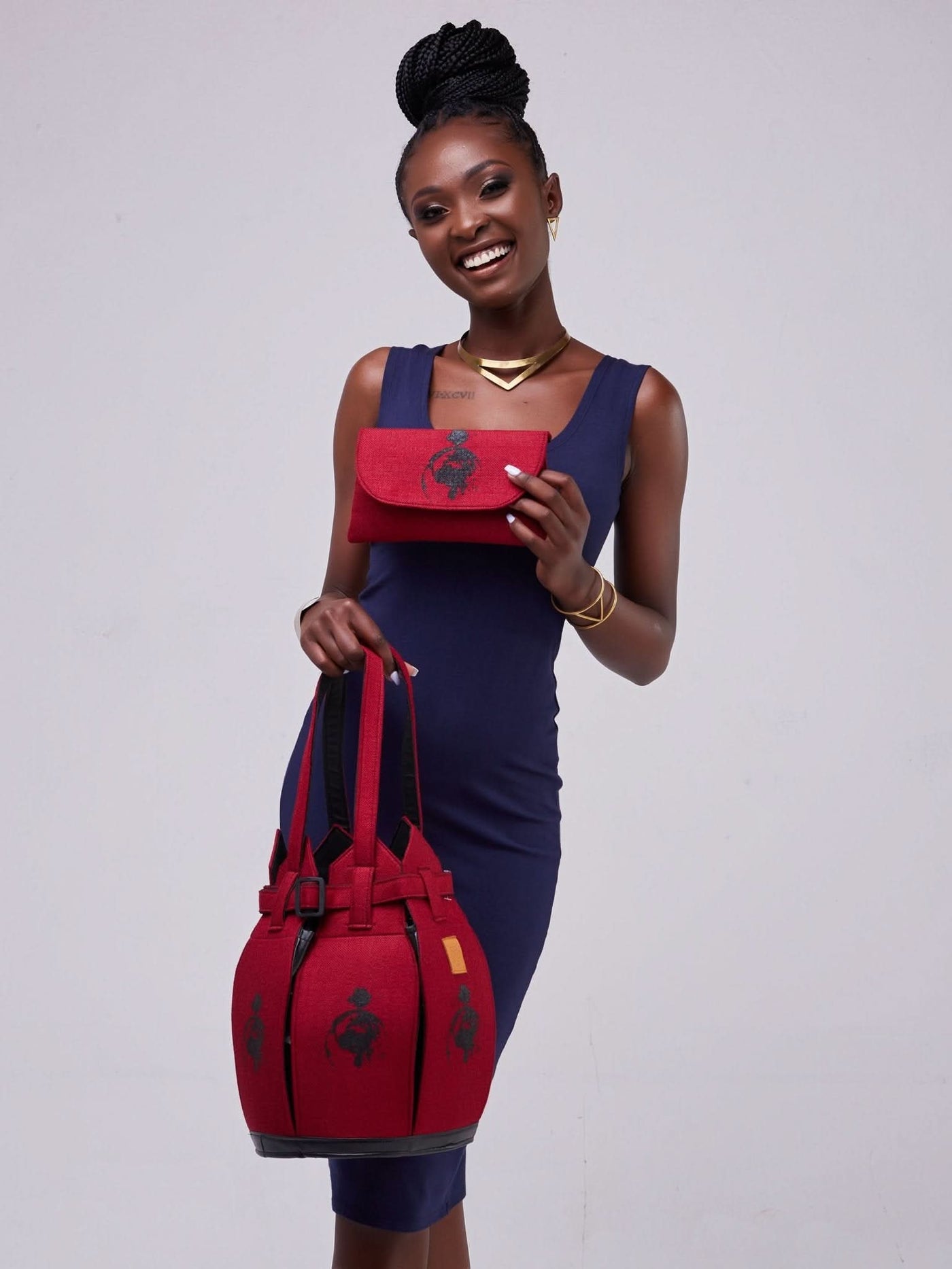 Kuldra Pineapple Spike Handbag - Maroon - Shopzetu