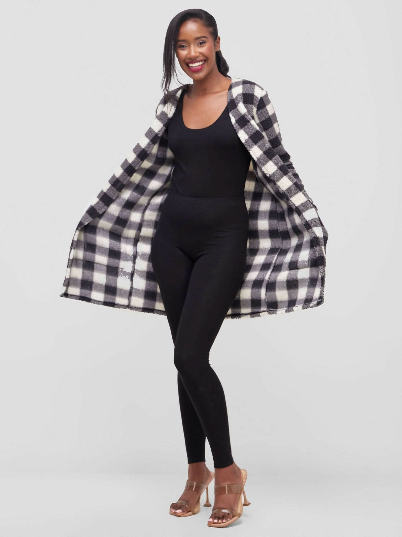 Aramay Marinus Open Front Cardigan - Black / White