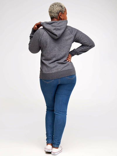 Hessed Zip Up Unisex Hoodies - Dark Grey - Shopzetu
