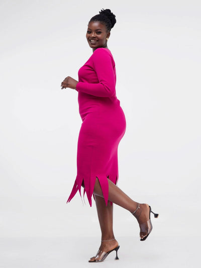 Ladies & Linen Zari Midi Dress - Pink - Shop Zetu Kenya