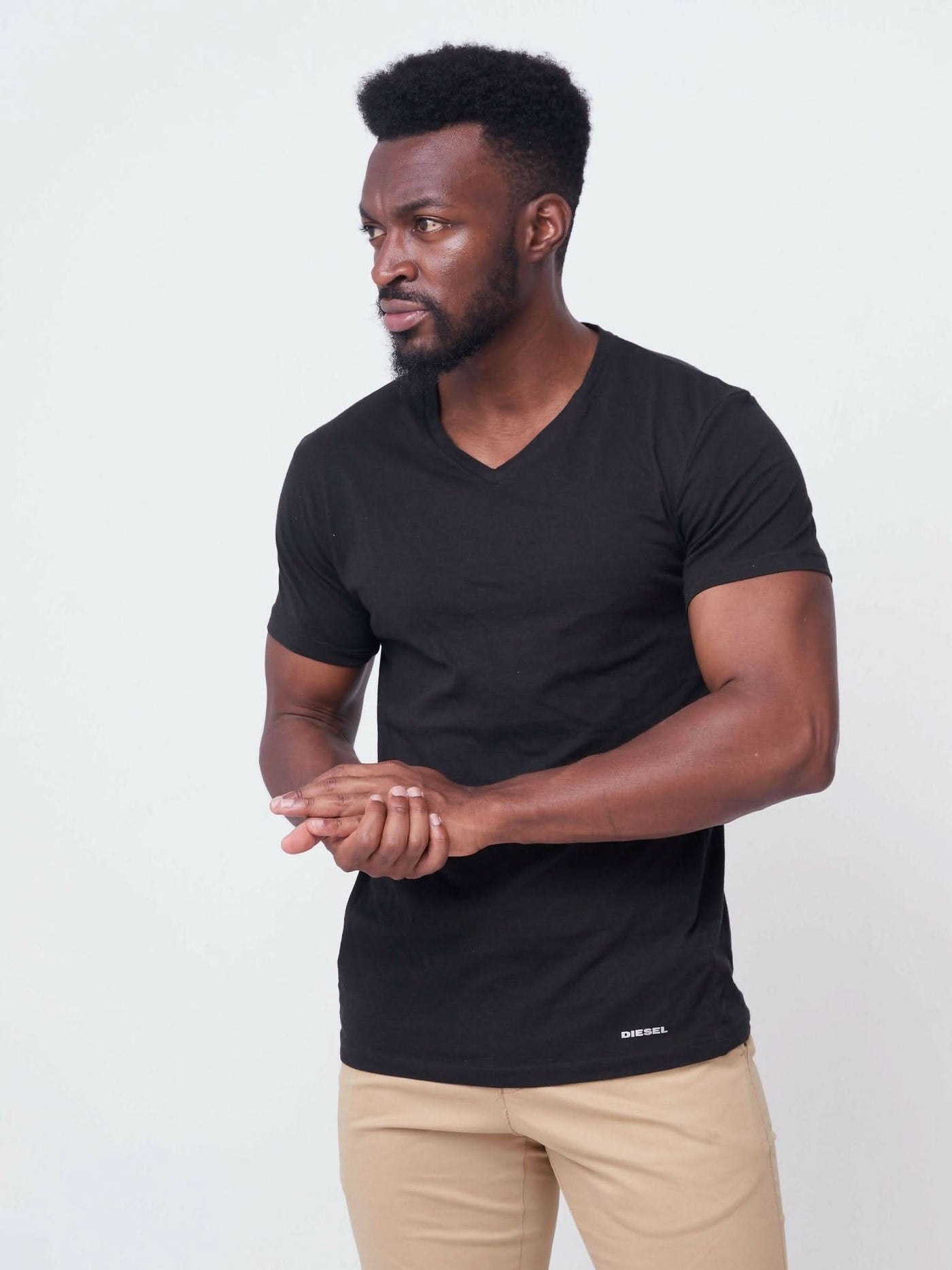 Lamazi Collections Diesel V Neck T-shirt - Black - Shop Zetu Kenya