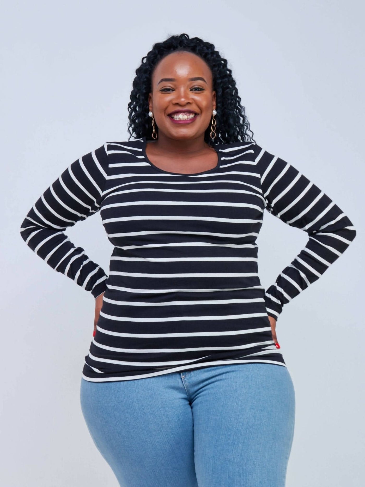 Lamazi Collections Long Sleeved Stripped - Black - Shop Zetu Kenya