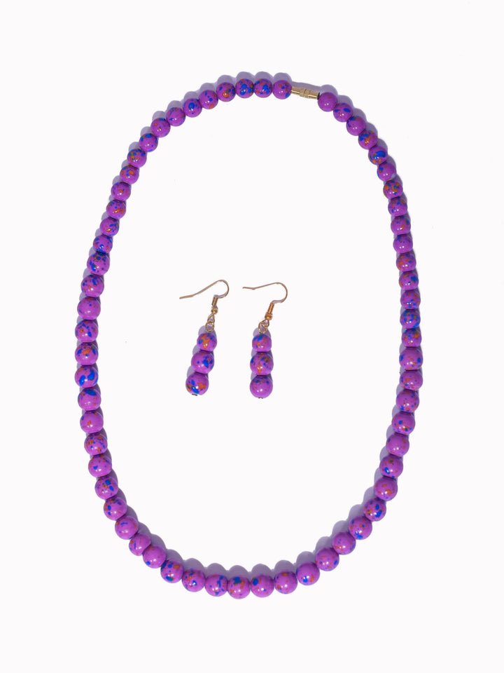 Klewisia Closet Shell Pearls Necklace Jewellery - Purple - Shopzetu