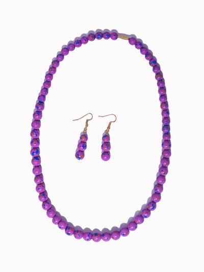 Klewisia Closet Shell Pearls Necklace Jewellery - Purple - Shopzetu